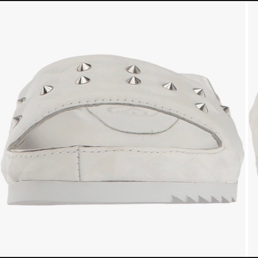 ASH White Studded leather Slides 8.5 US/39 EU - Picture 5 of 10